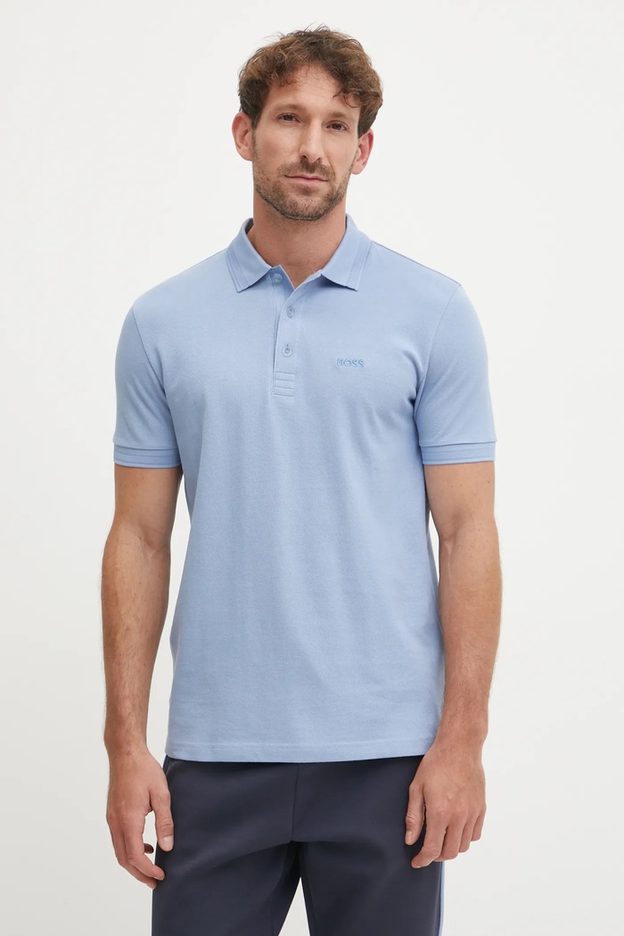 BOSS Green polo bărbați din bumbac Paddy albastru 50469055