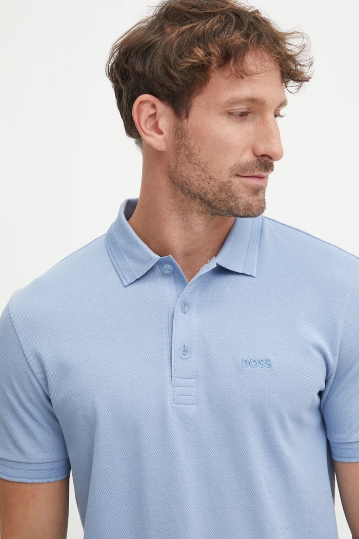 BOSS Green polo bărbați din bumbac Paddy albastru 50469055