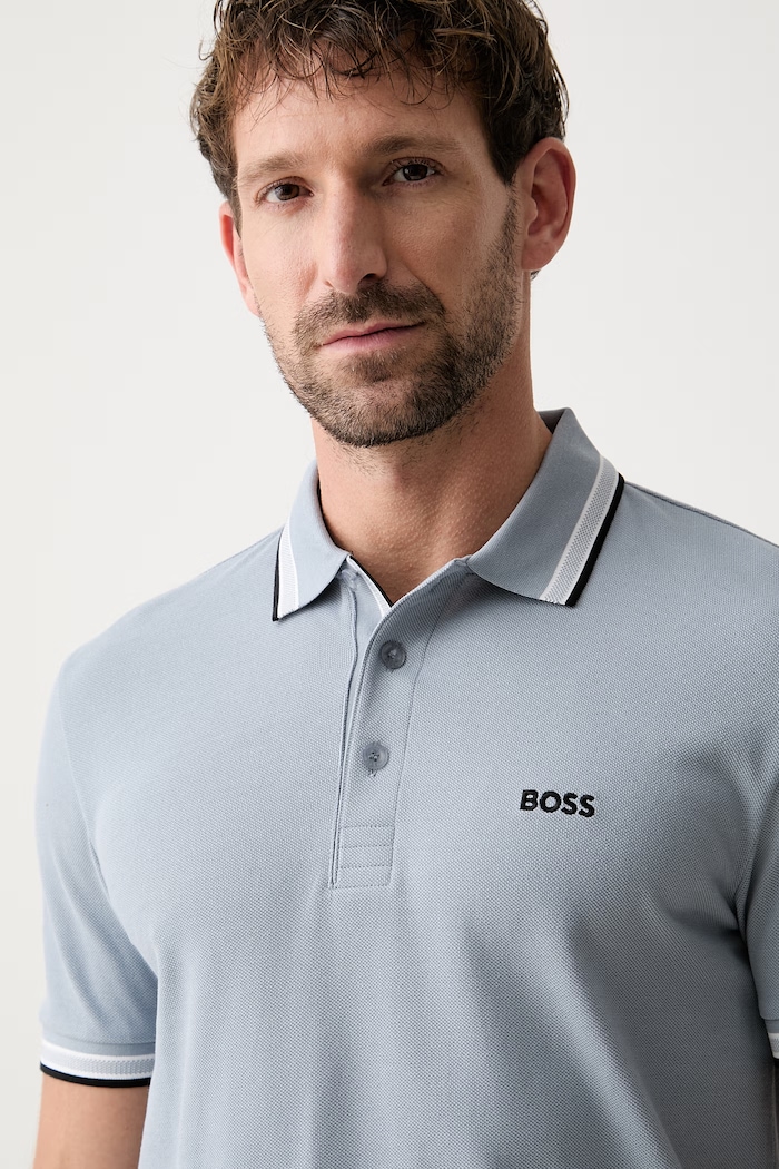 BOSS Green polo pánské bavlněné Paddy modrá 50469055