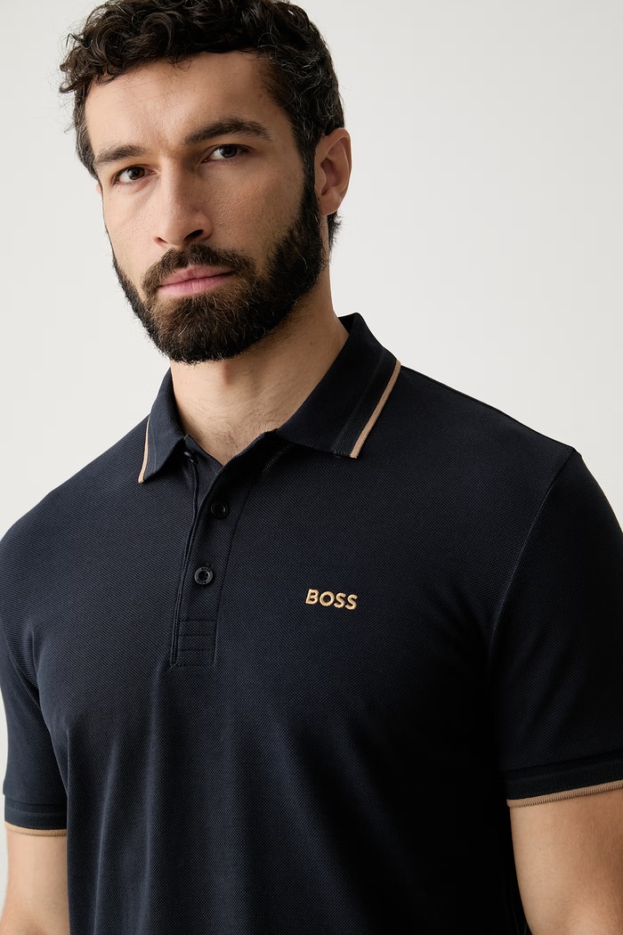 BOSS Green πόλο Ανδρικό βαμβακερό Paddy σκούρο μπλε 50469055