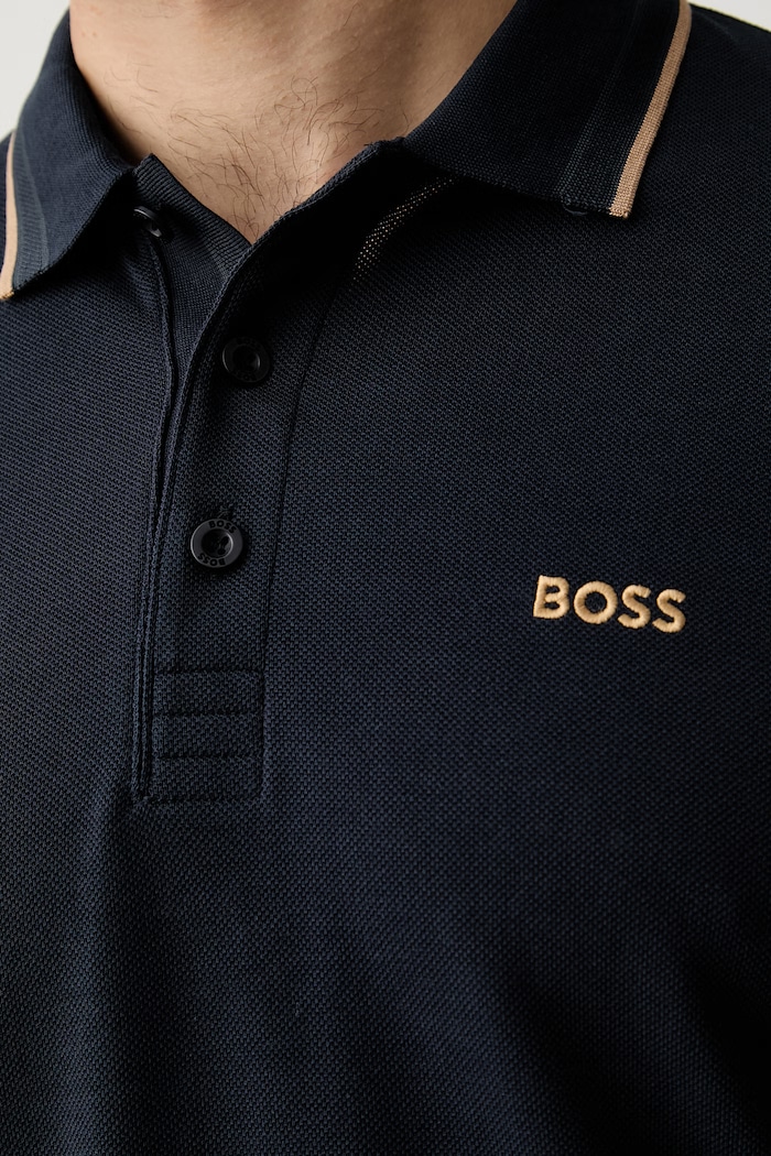 BOSS Green πόλο Ανδρικό βαμβακερό Paddy 50469055 σκούρο μπλε