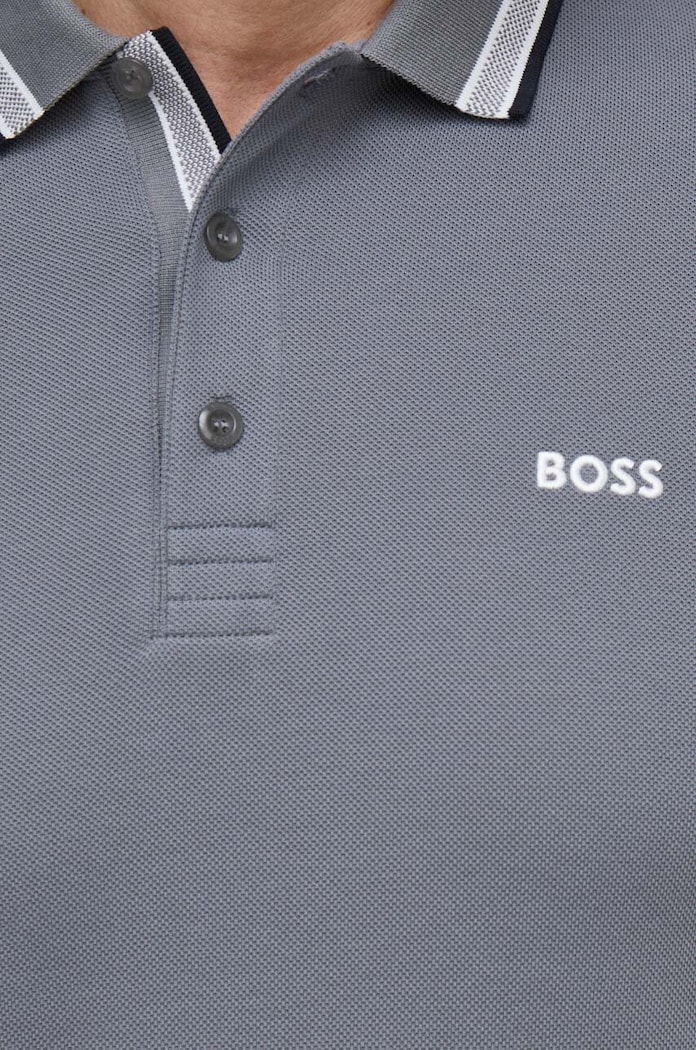 BOSS Green polo męskie bawełniane Paddy szary 50469055