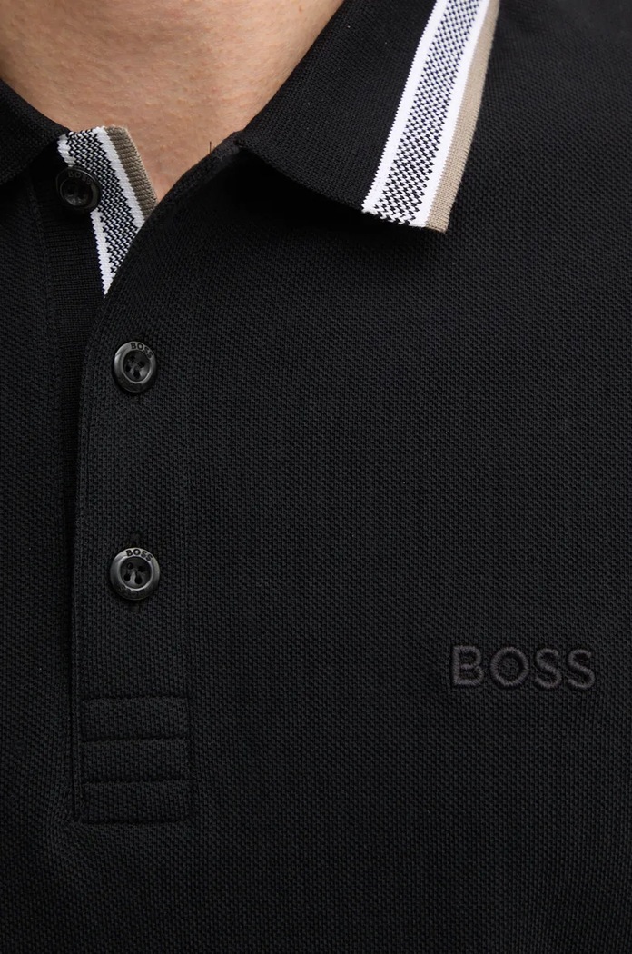 Polo męskie bawełniane Paddy BOSS Green czarny 50469055