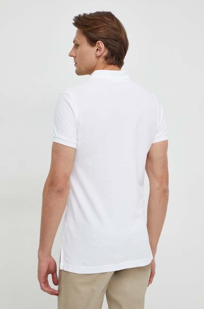 Ρούχα Βαμβακερό μπλουζάκι πόλο United Colors of Benetton 3089J3178 λευκό