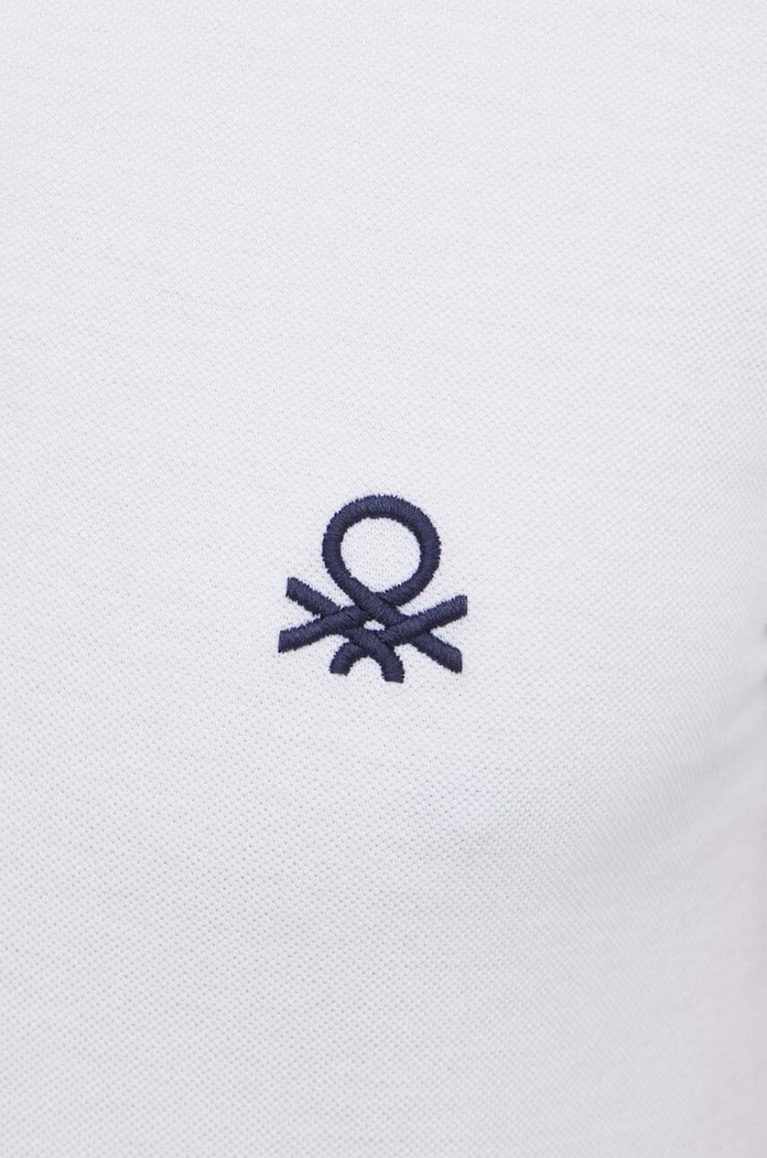 Βαμβακερό μπλουζάκι πόλο United Colors of Benetton 3089J3178 λευκό