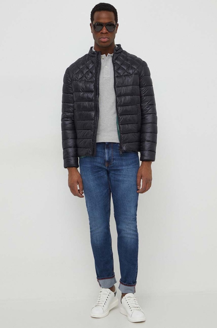 Βαμβακερό μπλουζάκι πόλο United Colors of Benetton 3089J3178 γκρί AA00
