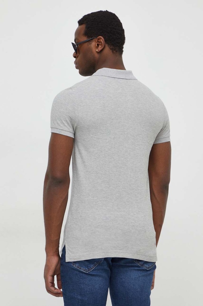 Ρούχα Βαμβακερό μπλουζάκι πόλο United Colors of Benetton 3089J3178 γκρί