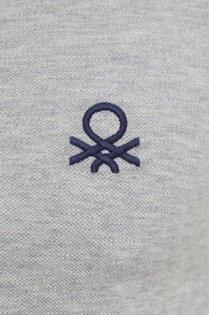 Βαμβακερό μπλουζάκι πόλο United Colors of Benetton 3089J3178 γκρί