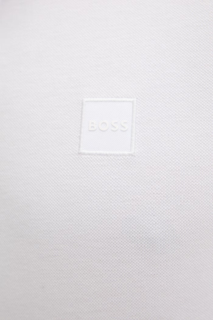 BOSS Orange tričko s dlhým rukávom pánske bavlnené s elastanom Passerby 50507704 biela