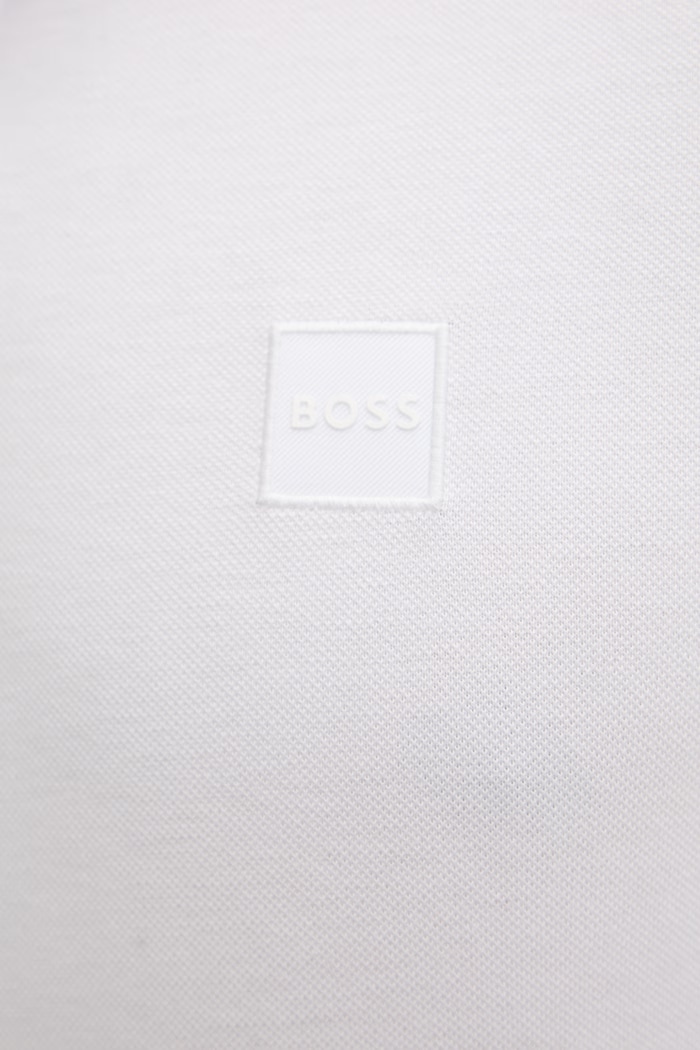BOSS Orange tričko s dlhým rukávom pánske bavlnené s elastanom Passerby 50507704 biela