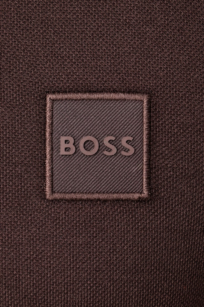 Longsleeve męski bawełniany z elastanem Passerby BOSS Orange brązowy 50507704
