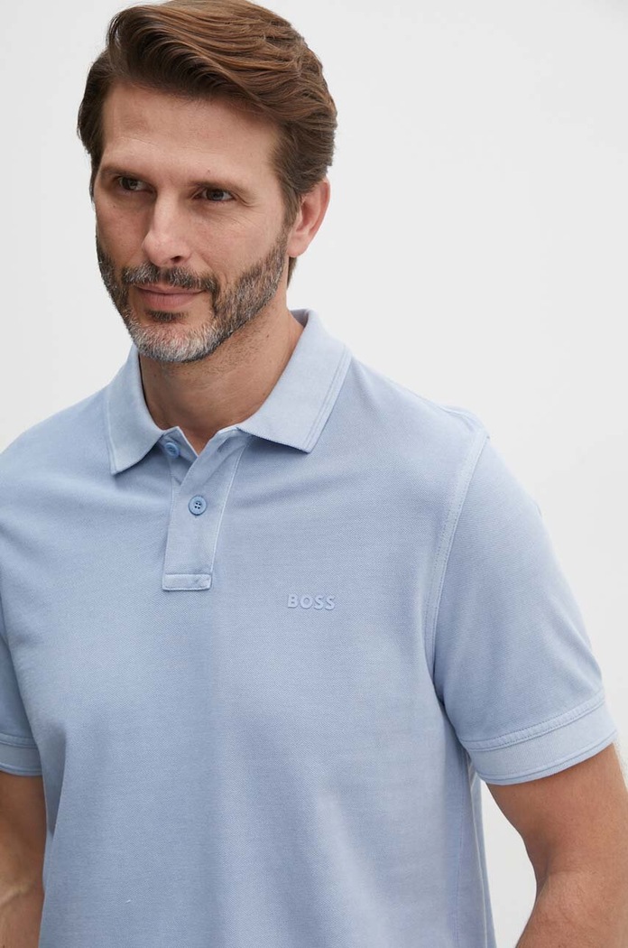 BOSS Orange polo bărbați din bumbac Prime regular albastru 50507813