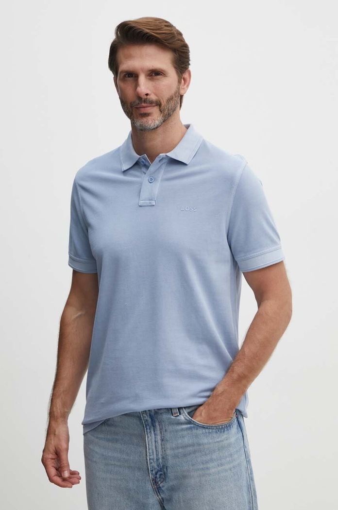 BOSS Orange polo bărbați din bumbac Prime 50507813 albastru AA00