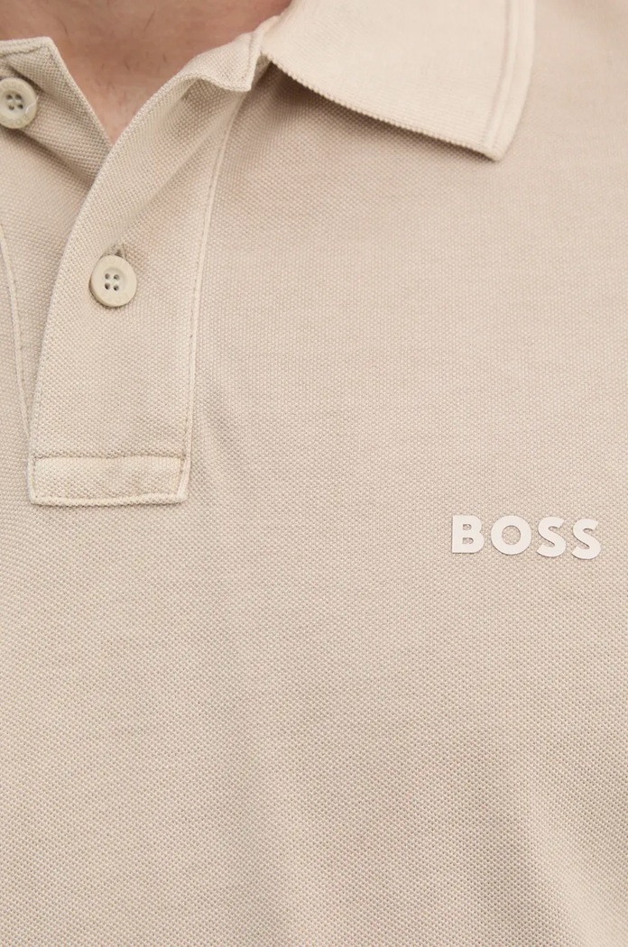 BOSS Orange polo męskie bawełniane Prime 50507813 beżowy