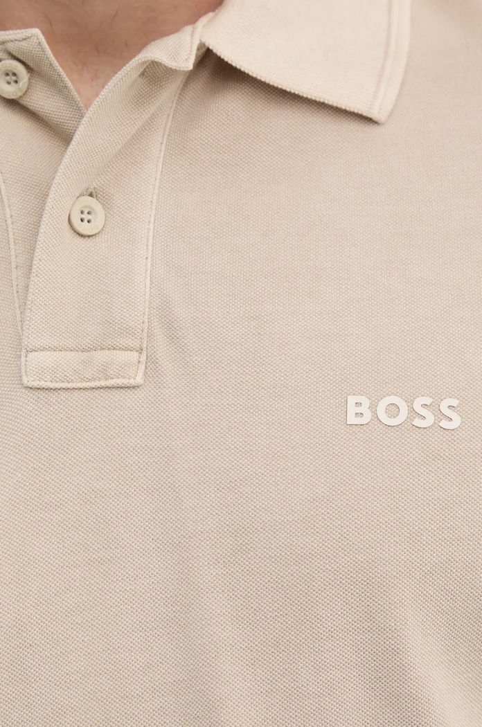 BOSS Orange polo męskie bawełniane Prime 50507813 beżowy