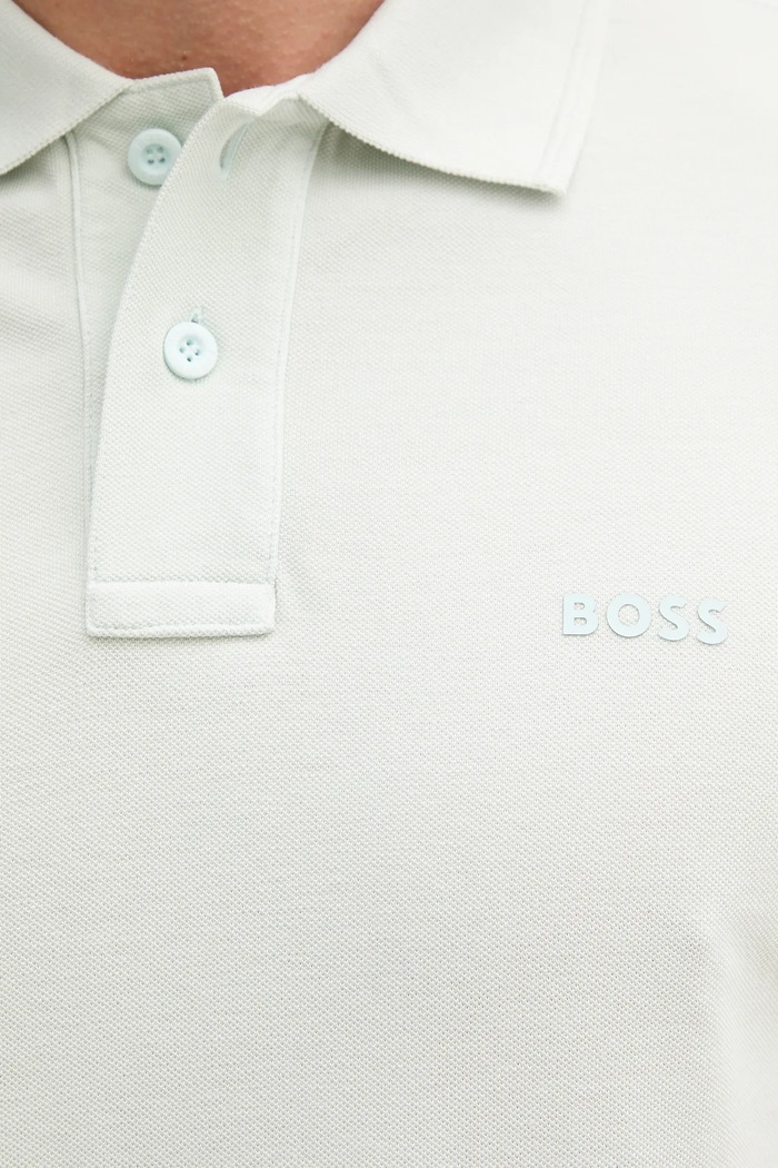 BOSS Orange polo de bărbați din bumbac Prime turcoaz 50507813