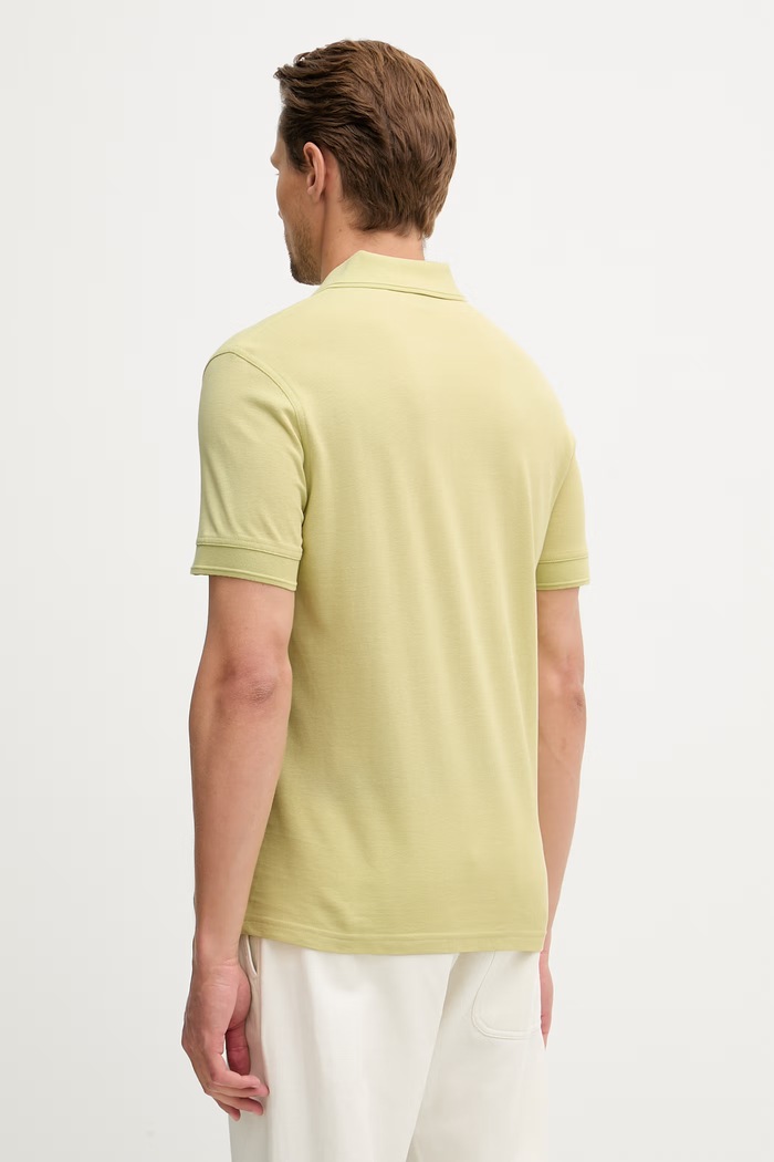 Oblačila BOSS Orange polo majica moška bombažna Prime 50507813 zelena