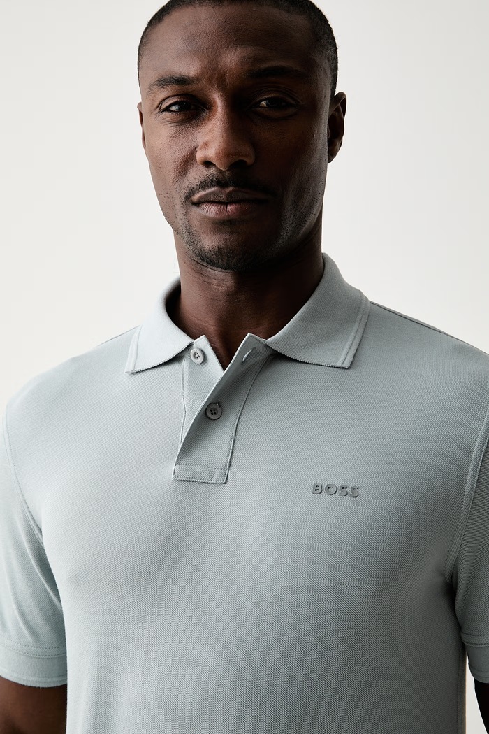 BOSS Orange polo tričko pánske bavlnené Prime sivá 50507813