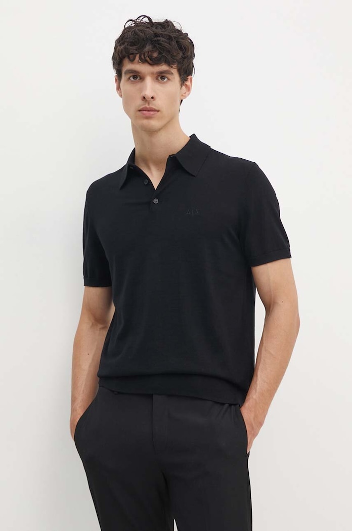 Бавовняне поло Armani Exchange бавовна чорний 8NZF5D.ZM3JZ.NOS