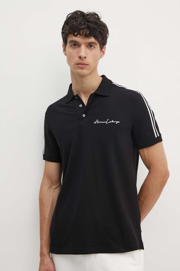Armani Exchange polo regular czarny 8NZFSG.ZJ81Z.NOS