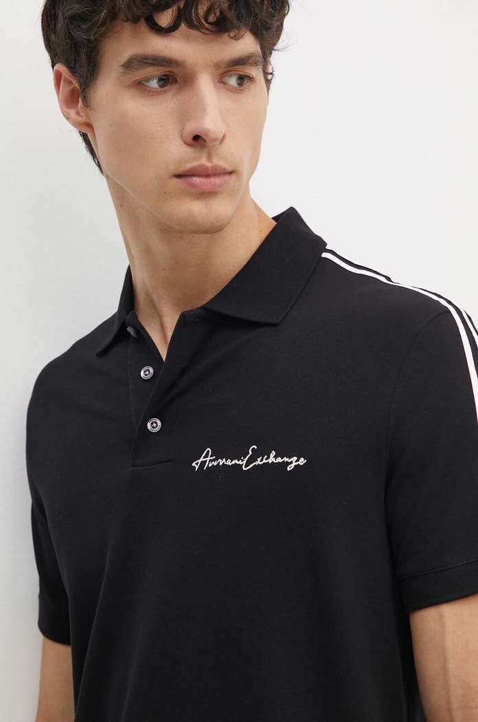 Armani Exchange polo czarny 8NZFSG.ZJ81Z.NOS
