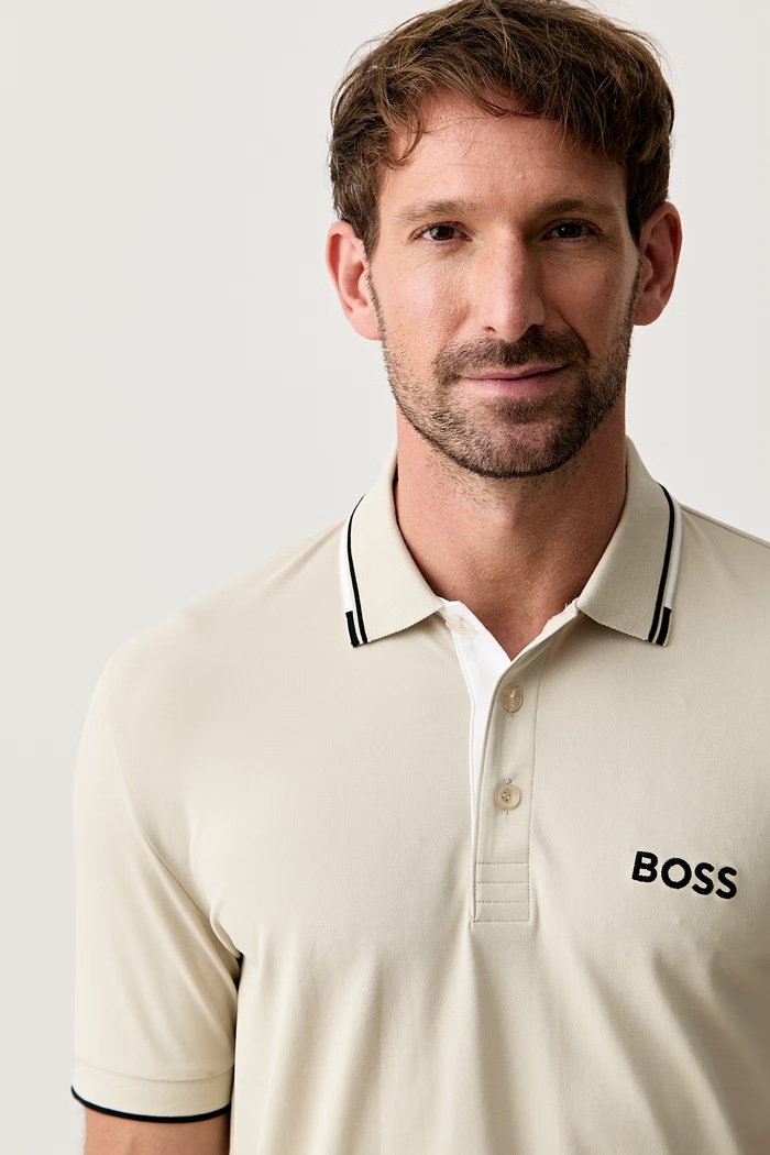 BOSS Green πόλο ανδρικό Paddy Pro μπεζ 50469102