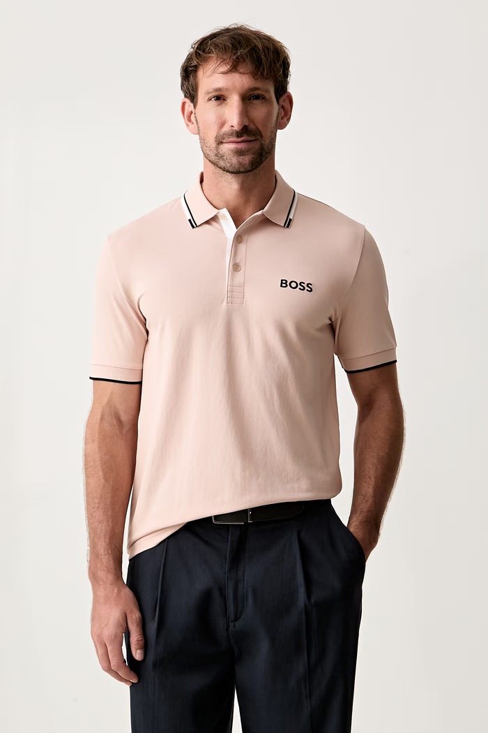BOSS Green πόλο ανδρικό Paddy Pro ροζ 50469102