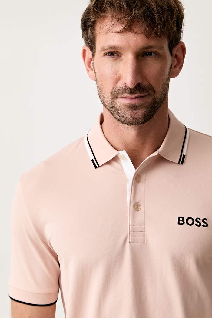 BOSS Green πόλο ανδρικό Paddy Pro ροζ 50469102