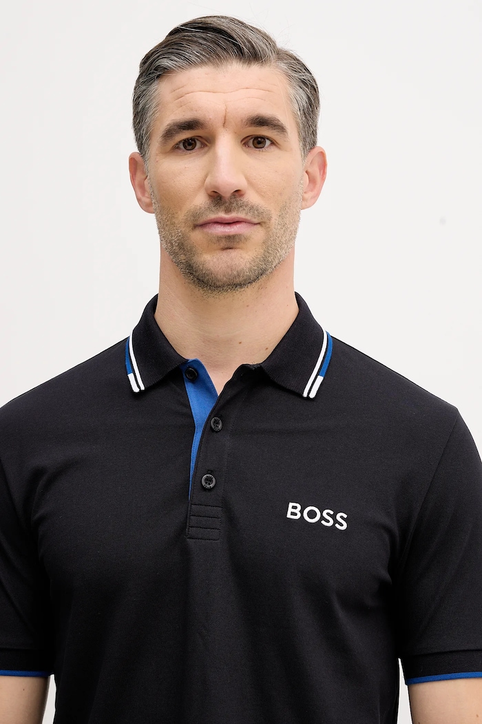 BOSS Green πόλο ανδρικό Paddy Pro μαύρο 50469102