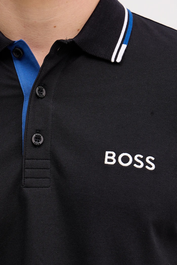 BOSS Green πόλο ανδρικό Paddy Pro 50469102 μαύρο