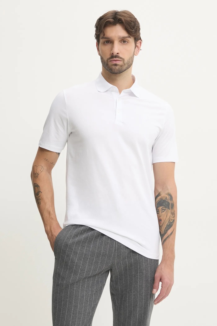 Karl Lagerfeld tricou polo regular alb 500221.745750