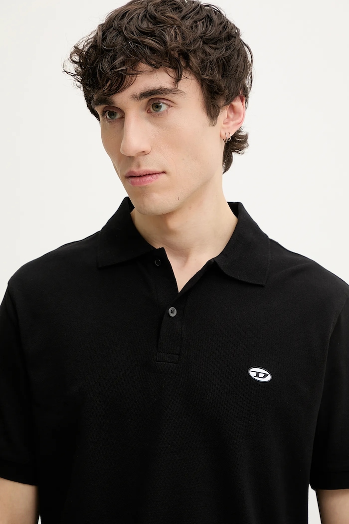 Diesel polo bawełniane T-REJUST-DOVAL-PJ POLO SHIRT czarny A15057.0AIJR