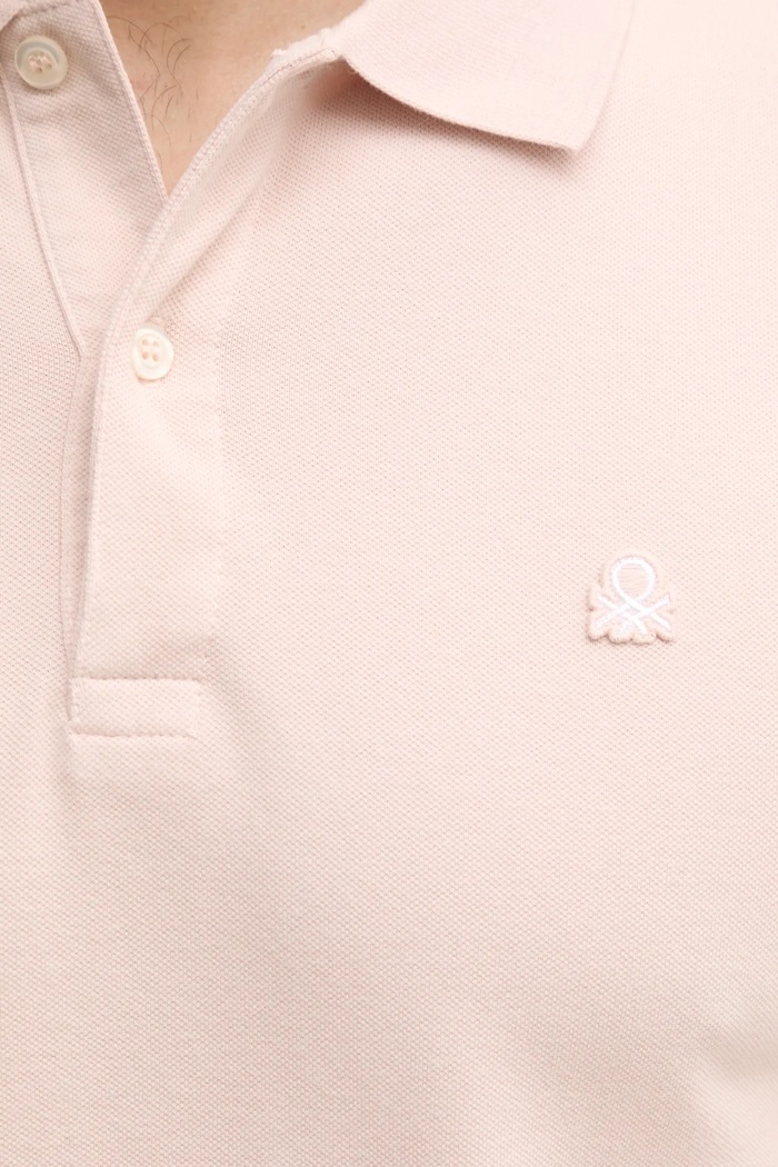 United Colors of Benetton pánské polo bavlněné s elastanem 3WG9U301Z růžová