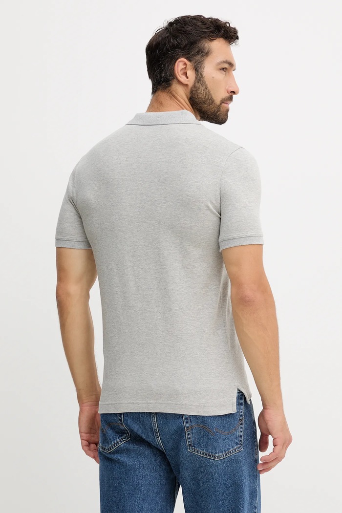 Oblačila United Colors of Benetton Polo majica moška iz bombaža z elastanom 3WG9U301Z siva