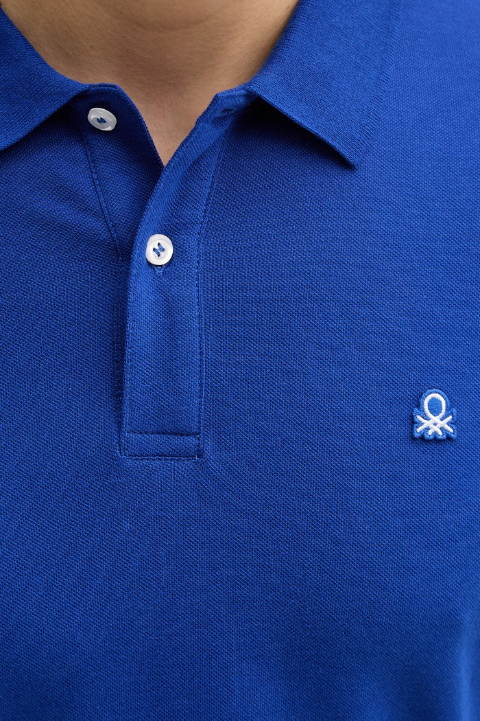 United Colors of Benetton polo majica moška bombažna z elastanom vijolična 3WG9U301Z