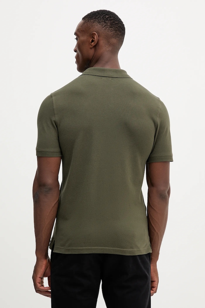 Oblačila United Colors of Benetton polo majica moška bombažna z elastanom 3WG9U301Z zelena