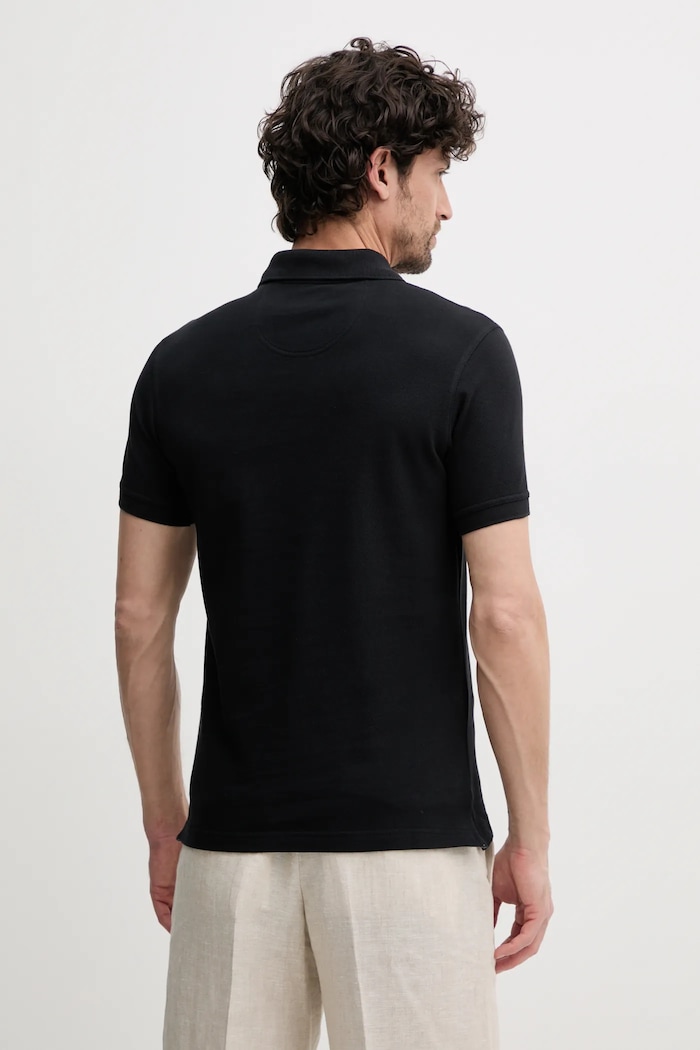 Îmbrăcăminte Barbour polo de bumbac Tartan Pique Polo Shirt MML0011 negru