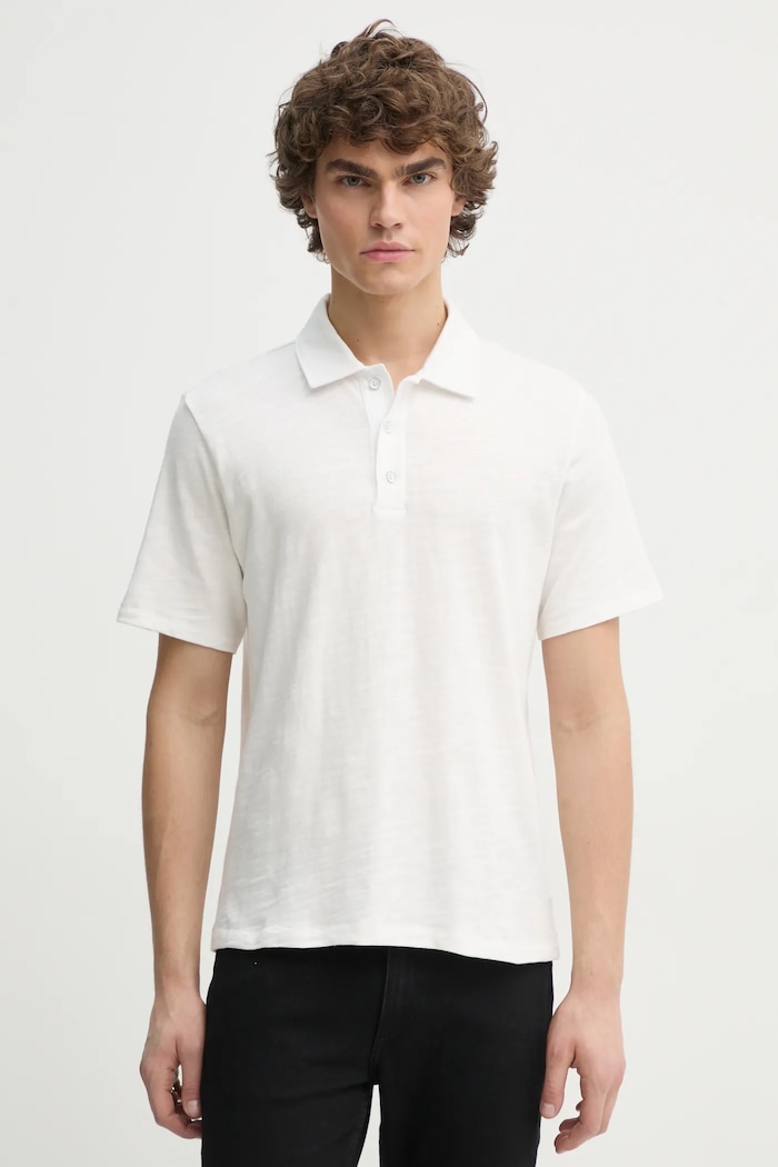 Bavlněné polo tričko Rag & Bone hladký bílá MBC23FT012CA12