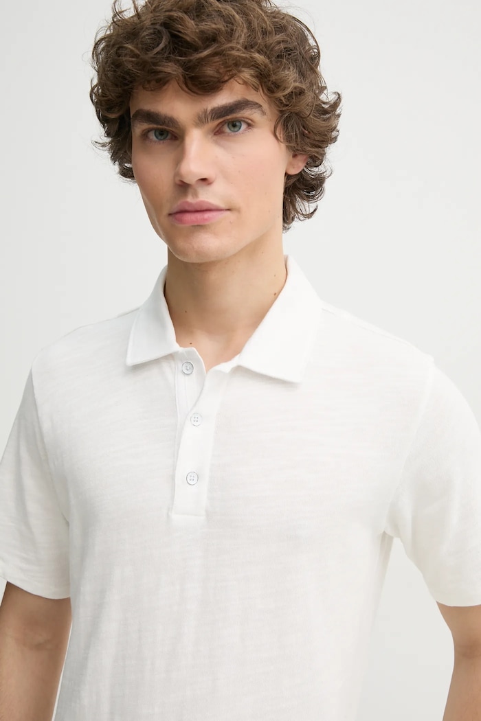 Bavlněné polo tričko Rag & Bone bílá MBC23FT012CA12