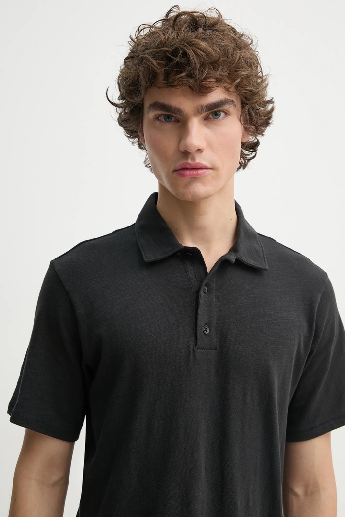 Rag & Bone polo bawełniane czarny MBC23FT012CA12