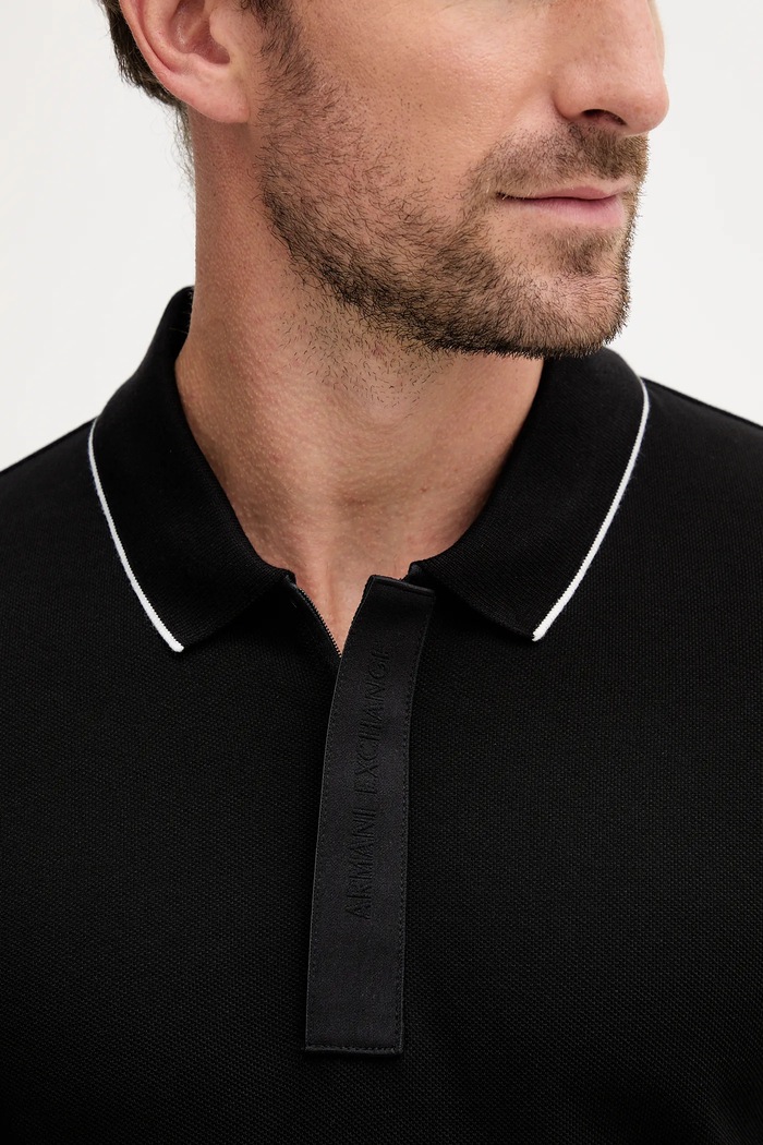 Armani Exchange polo pánské bavlněné XM001285.AF10366.NOS černá