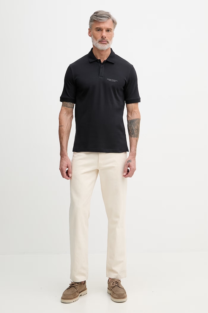 Armani Exchange polo pentru bărbați din bumbac XM001286.AF10366.NOS bleumarin AA00