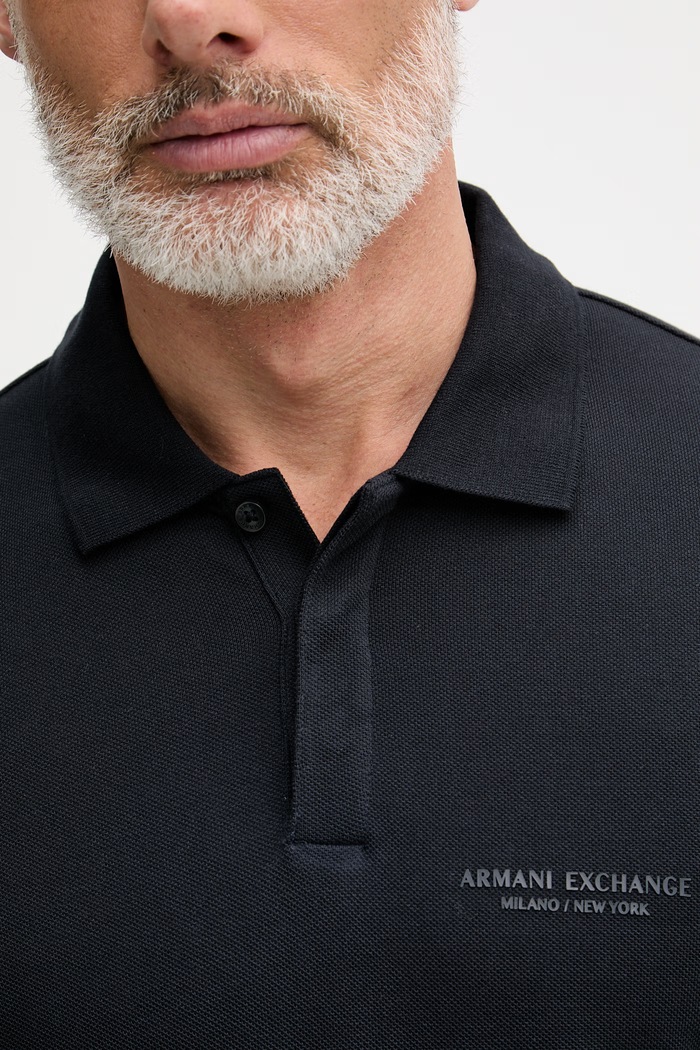 Armani Exchange polo pentru bărbați din bumbac XM001286.AF10366.NOS bleumarin