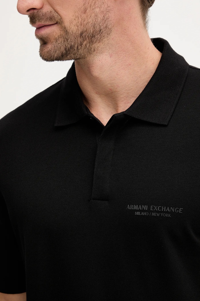 Armani Exchange polo pánské bavlněné černá XM001286.AF10366.NOS
