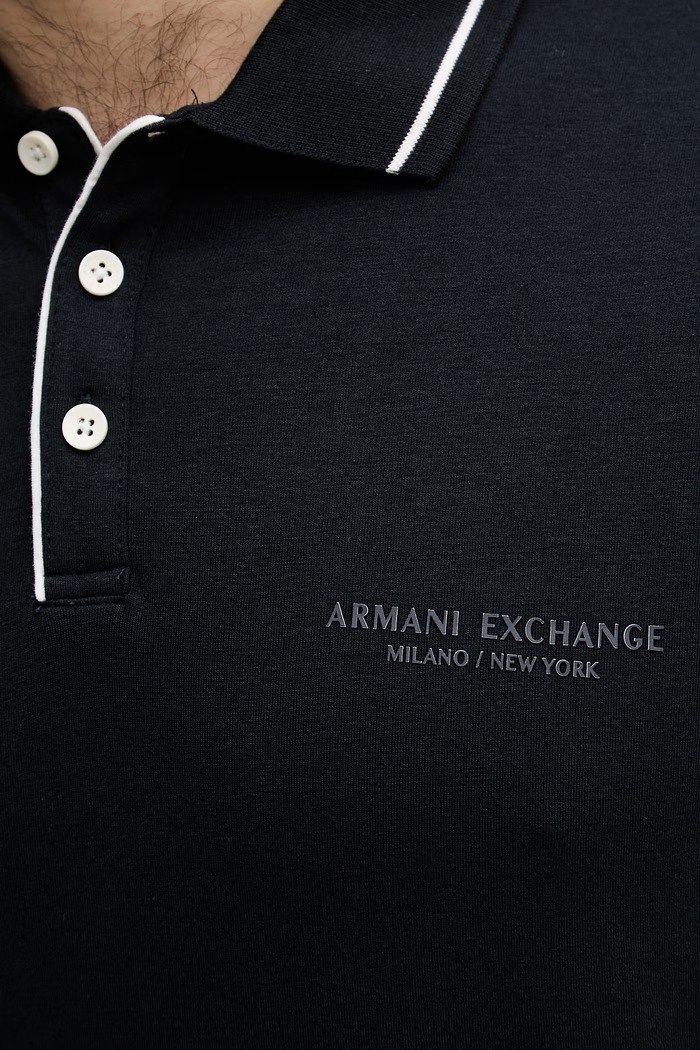 Armani Exchange polo bărbătesc cu bumbac XM001557.AF10363.NOS bleumarin