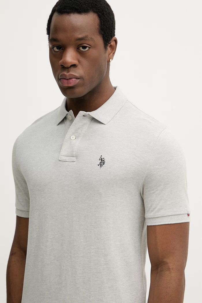 U.S. Polo Assn. polo pentru bărbați din bumbac DHM PIQUE gri MUP3312
