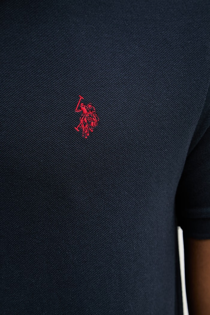 U.S. Polo Assn. polo pentru bărbați din bumbac DHM PIQUE MUP3312 bleumarin
