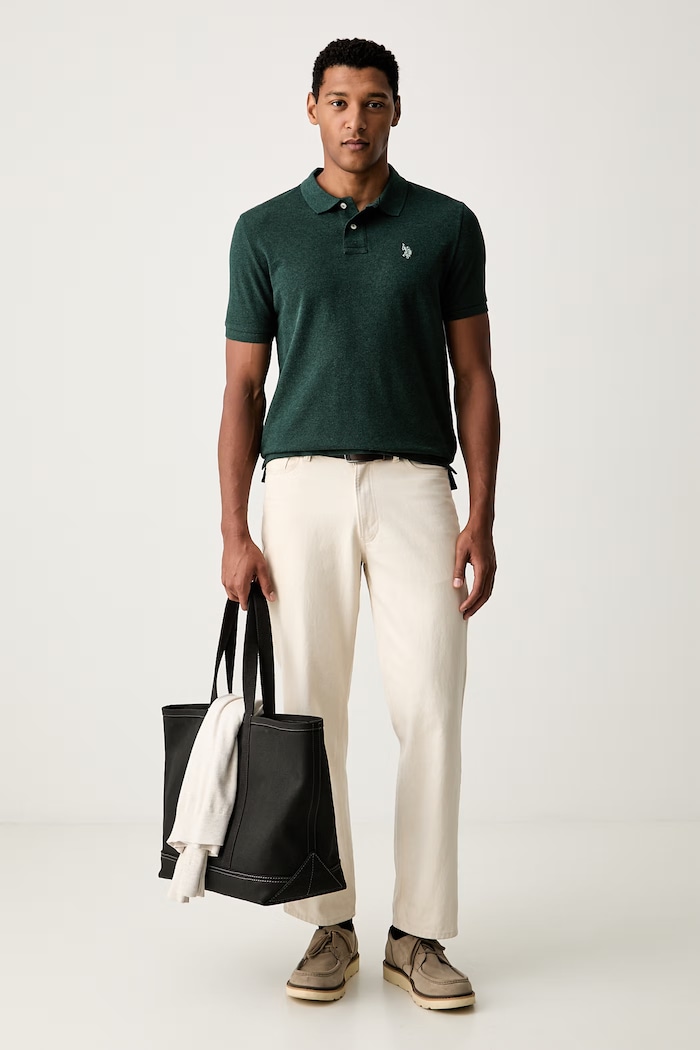 U.S. Polo Assn. polo da uomo in cotone DHM PIQUE MUP3312 verde AA00