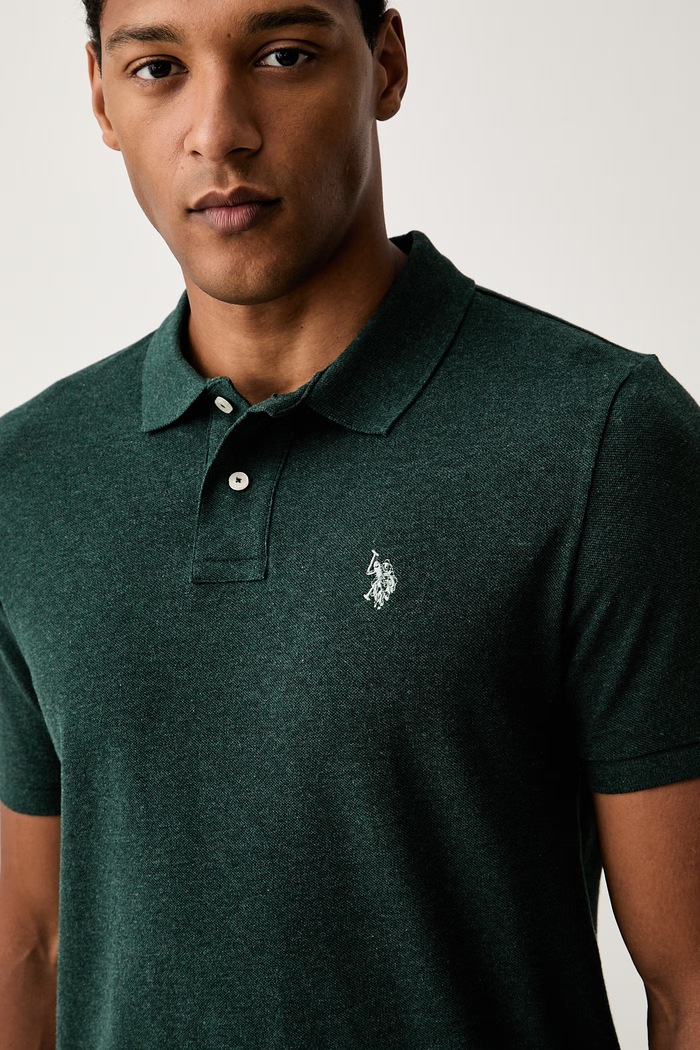 U.S. Polo Assn. polo męskie bawełniane DHM PIQUE zielony MUP3312