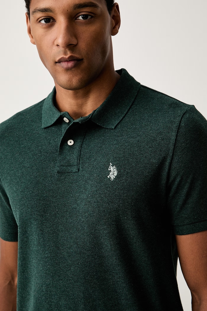 U.S. Polo Assn. polo da uomo in cotone DHM PIQUE verde MUP3312